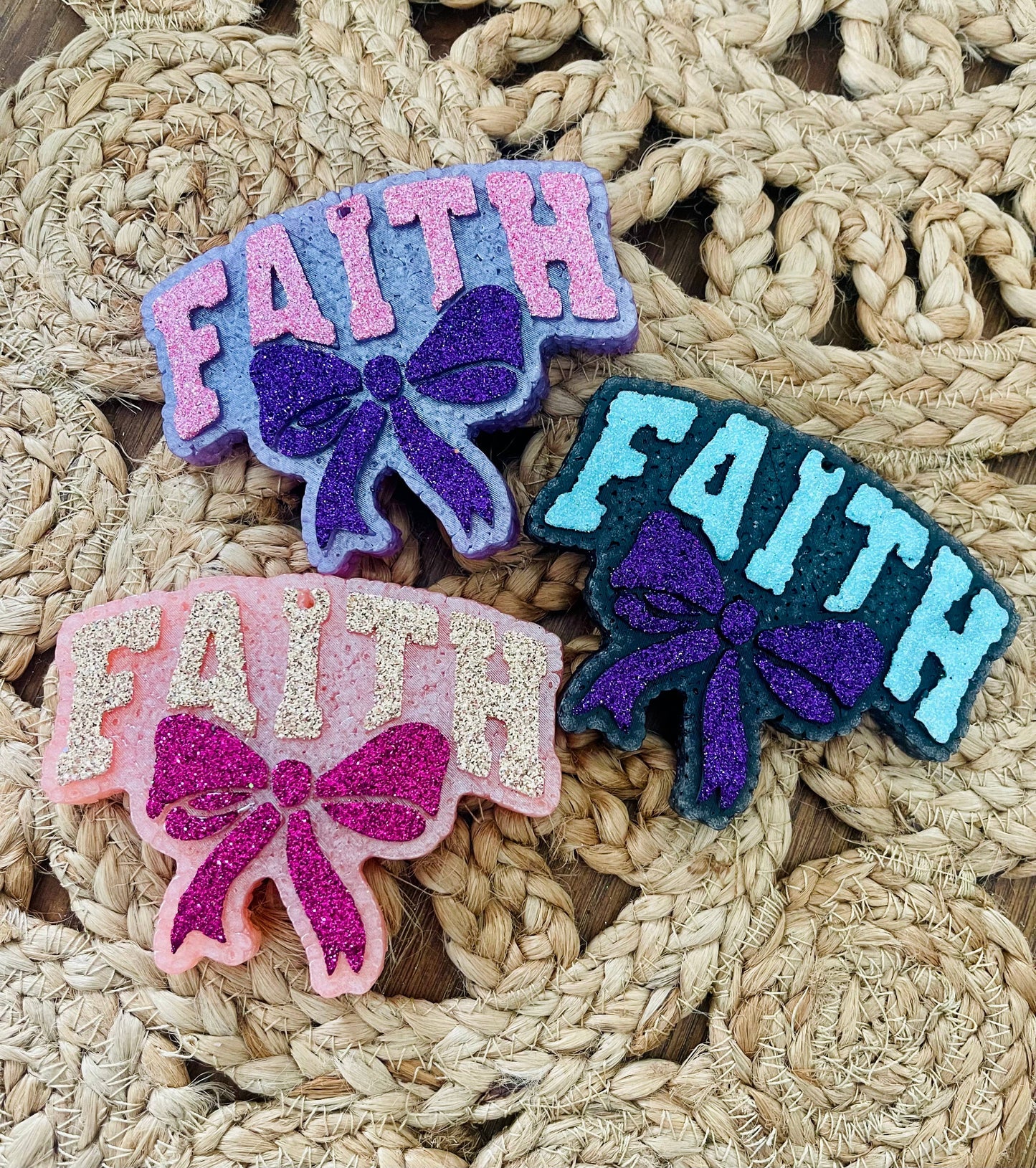 Faith with Bow Car Freshie