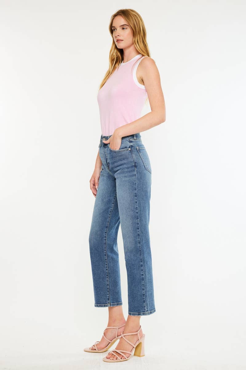 High Rise True Straight Jeans