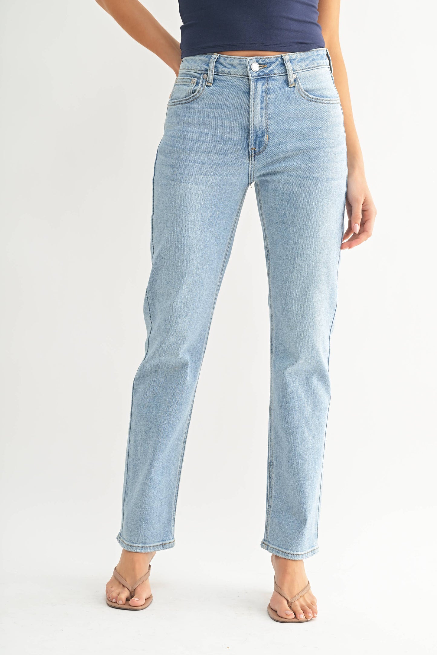 Light Denim Clean Stretch Straight Leg