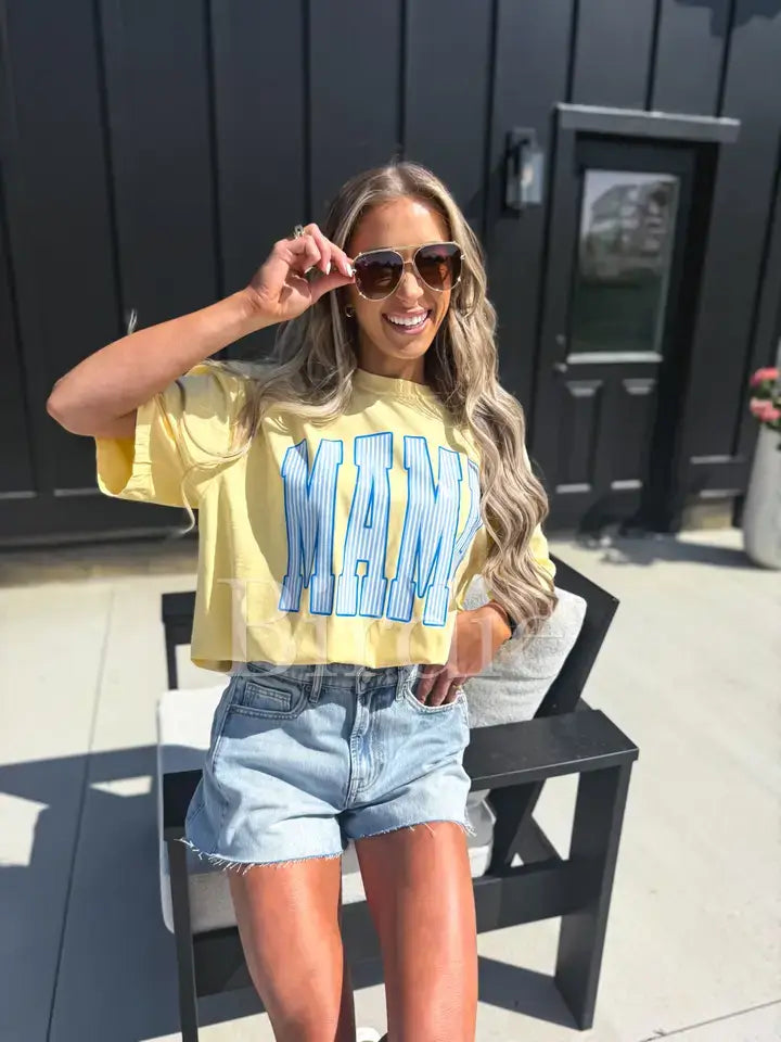 Stripe Preppy Mama Tee