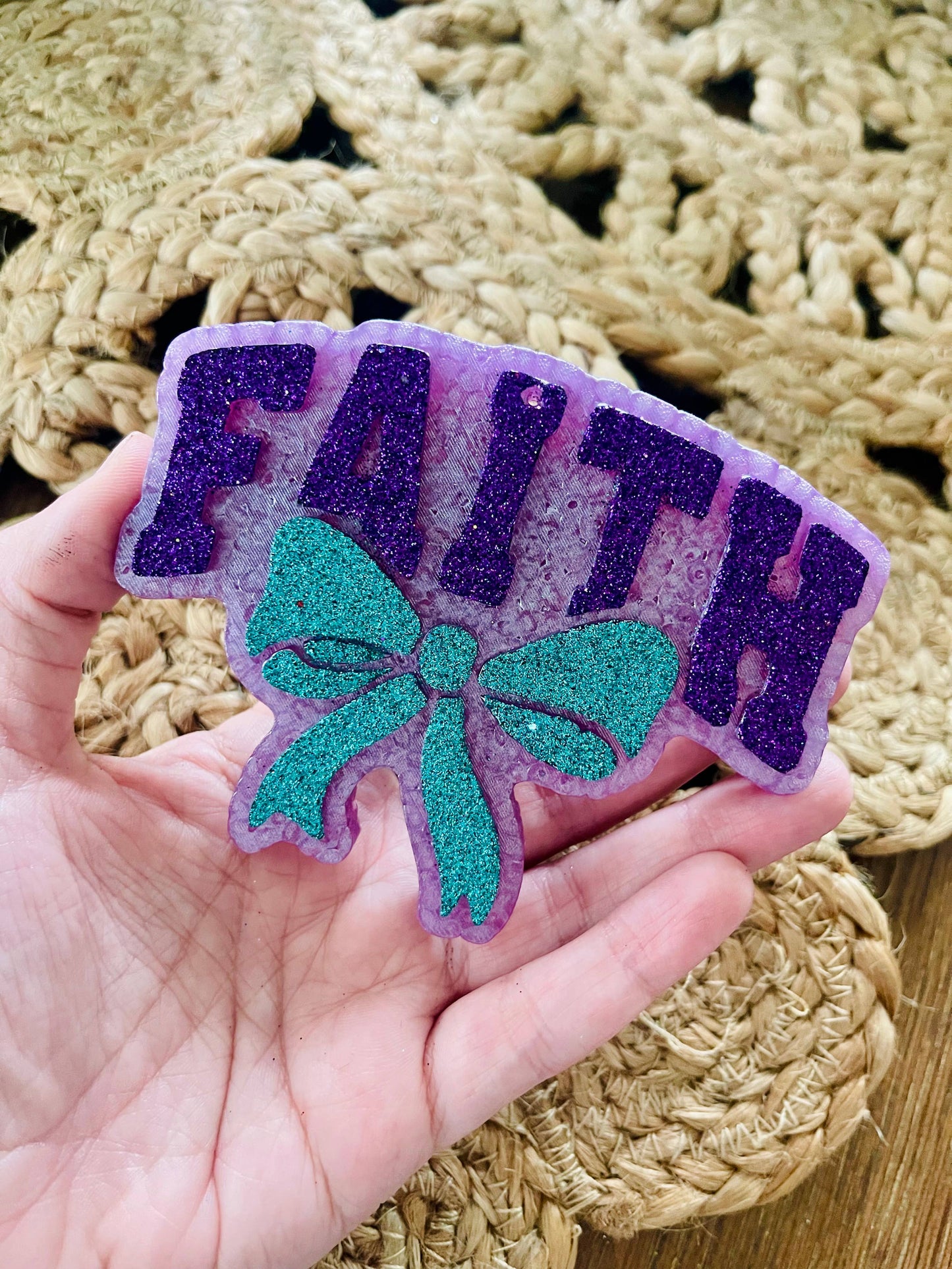 Faith with Bow Car Freshie