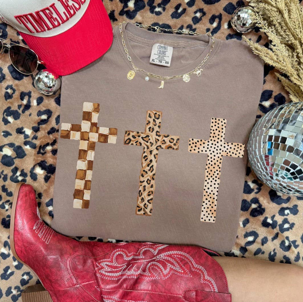 Brushstroke Cross Trio Tee