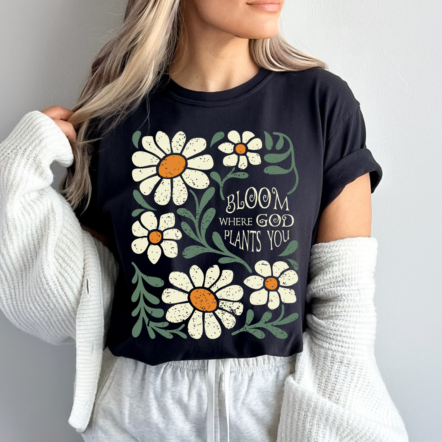 Bloom Where God Plants You Comfort Colors Christian T Shirt