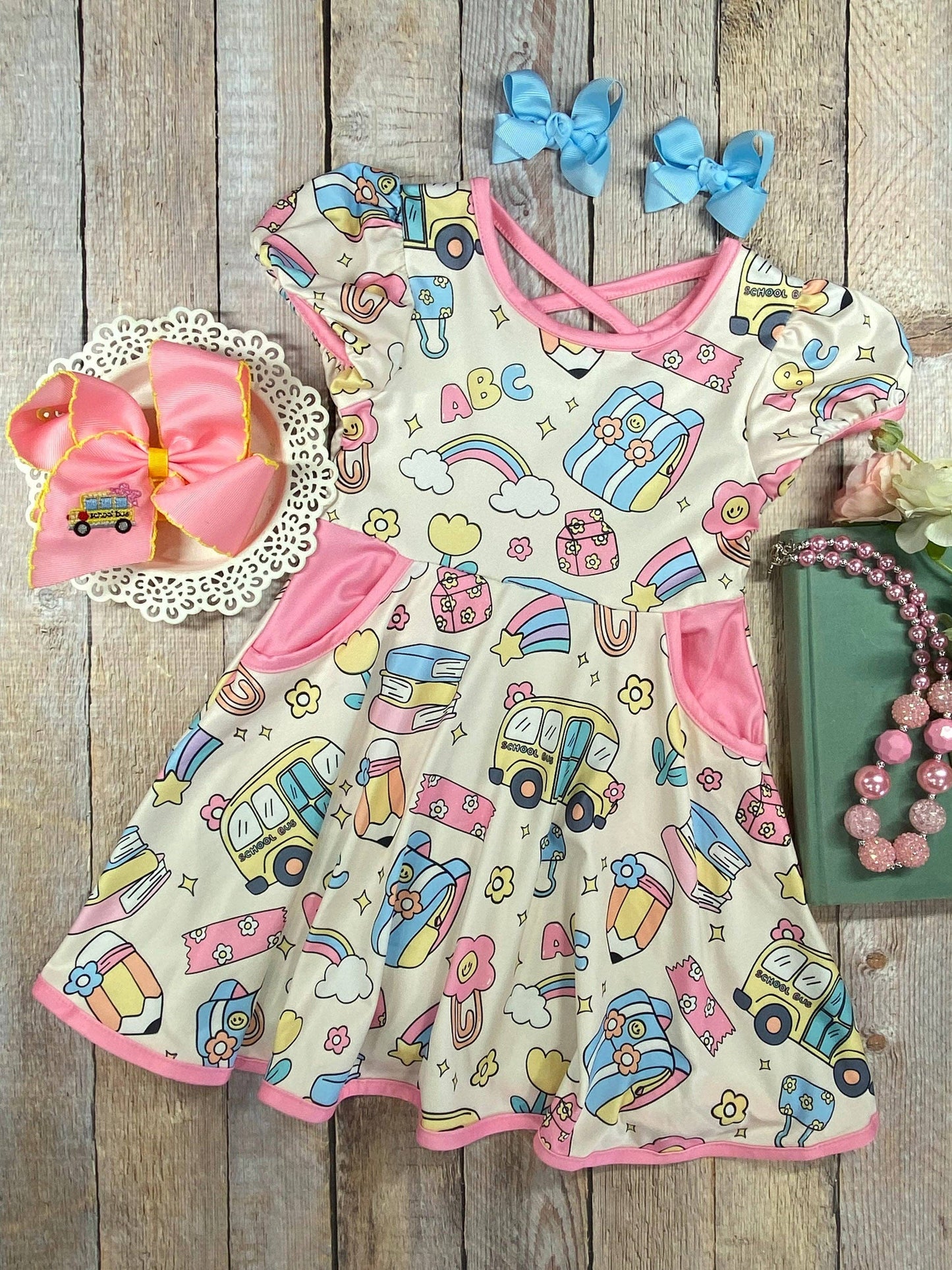 School Buses & Supplies Twirl Dress