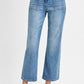 High Rise Medium Wash Ankle Flare Jeans