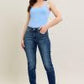 Dark Skinny Cuff Bottom Jeans