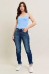 Dark Skinny Cuff Bottom Jeans