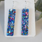 Blue Confetti Drop Earrings