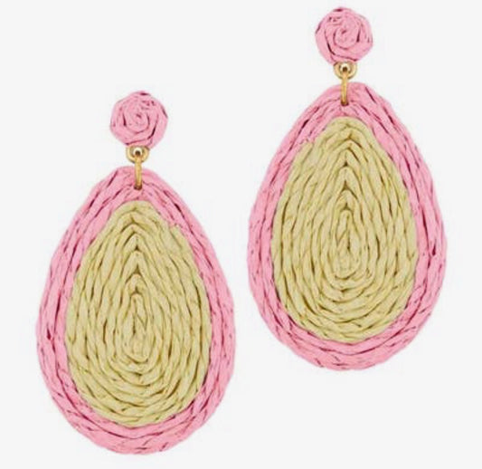Pink & Tan Earrings