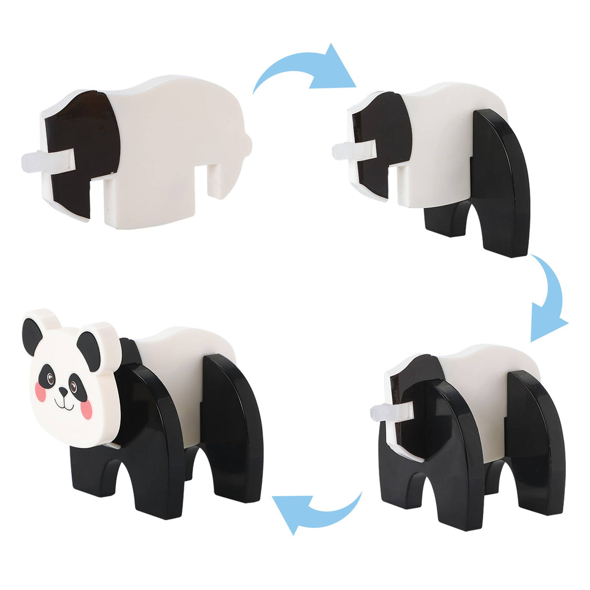 PicassoTiles 4pc Panda & Monkey Magnetic Tile Characters