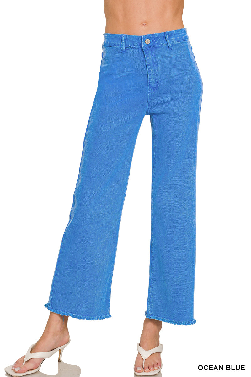 Acid Wash Frayed Jeans