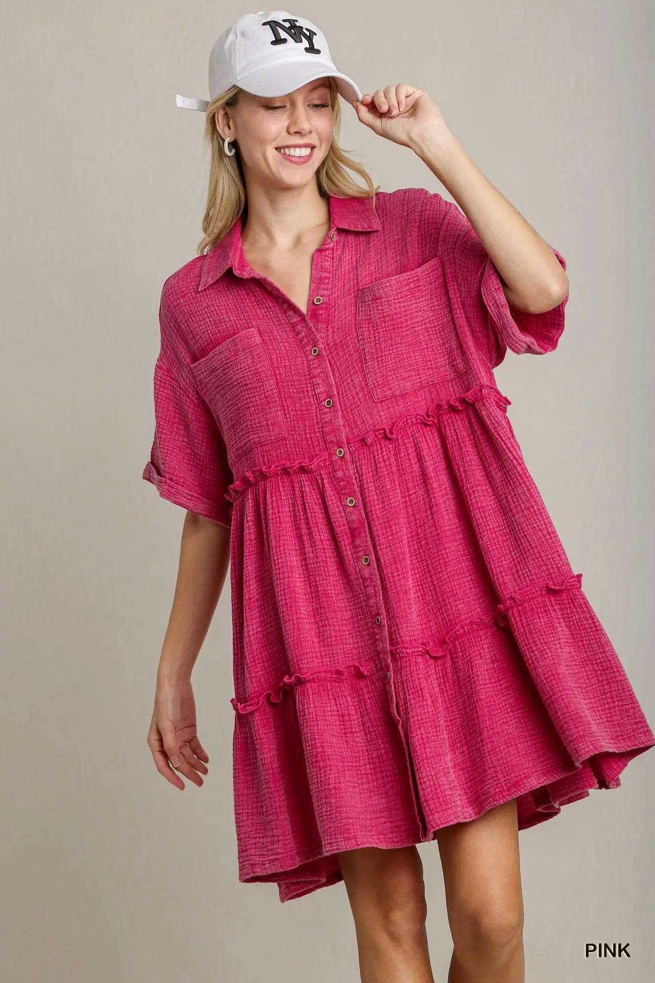 Button Up Gauze Dress