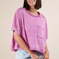 NT11429-Mineral Washed Oversized Crop Comfy Knit Top