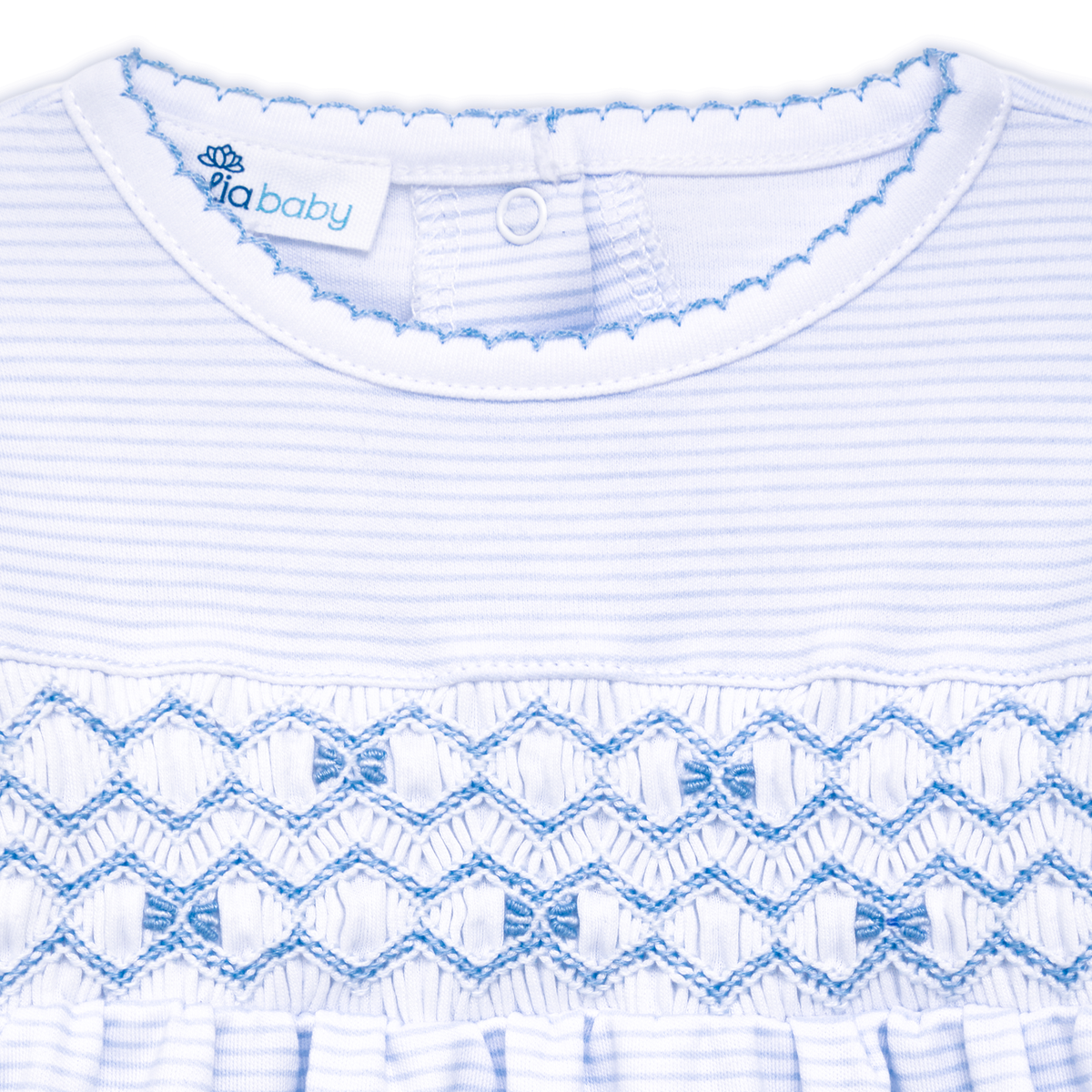 Jacob Smocked Footie - Light Blue