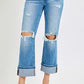 Tummy Control Cuffed Jeans
