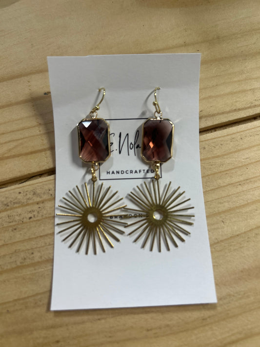 Maroon Design Earrings