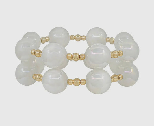 Pearl and Gold Bracelet Set