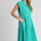 Mint Blue Collar Pocket Dress
