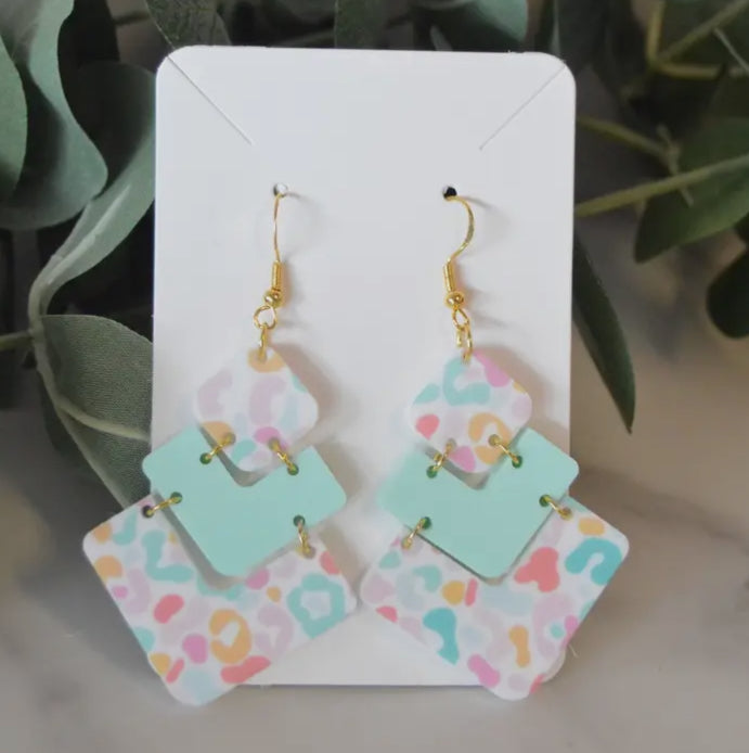 Colorful Leopard Print Earrings