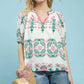 Pink & Green Floral Top