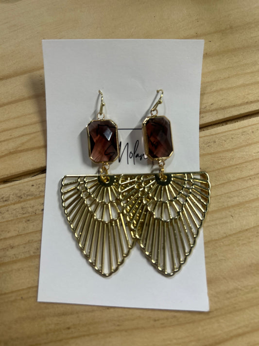 Maroon Petal Earrings