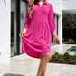 Collared Shirt Dress w/ Pockets