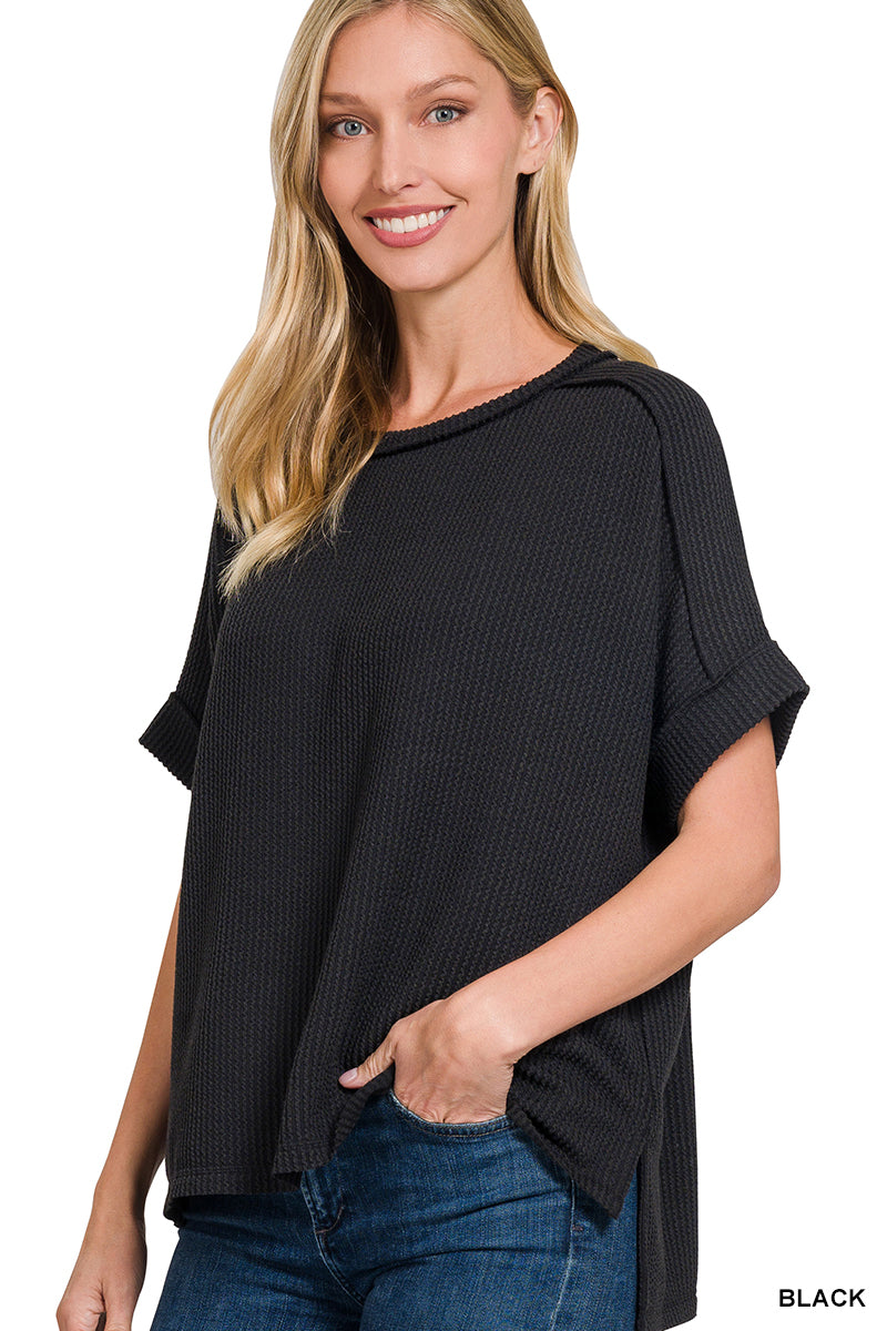 Ribbed Round Neck Top