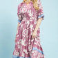 Rose Design Midi Dress