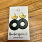 Round Black & Gold Earrings