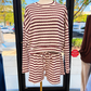 Cozy Stripe Lounge Short  Set