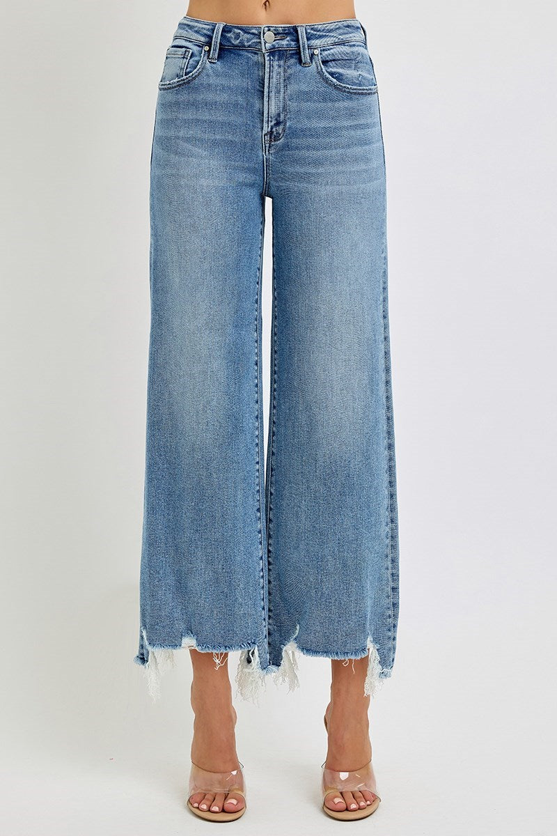 High Rise Crop Hem Jeans