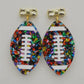 Colorful Football Earrings