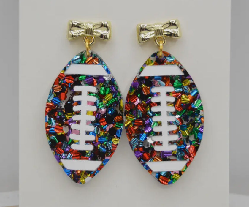 Colorful Football Earrings