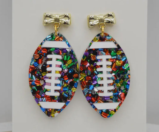 Colorful Football Earrings