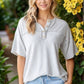 SHORT SLEEVE 2 TONE URBAN RIB BUTTON UP TOP