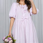 Bow Tie Front Striped Baby Doll Mini Dress VD82683