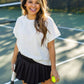 Black Pleated Skort With Pocket