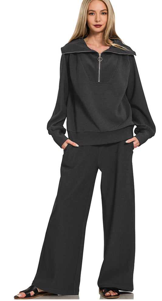 Black Ribbed Set