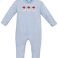 Santa Trio Romper- Blue