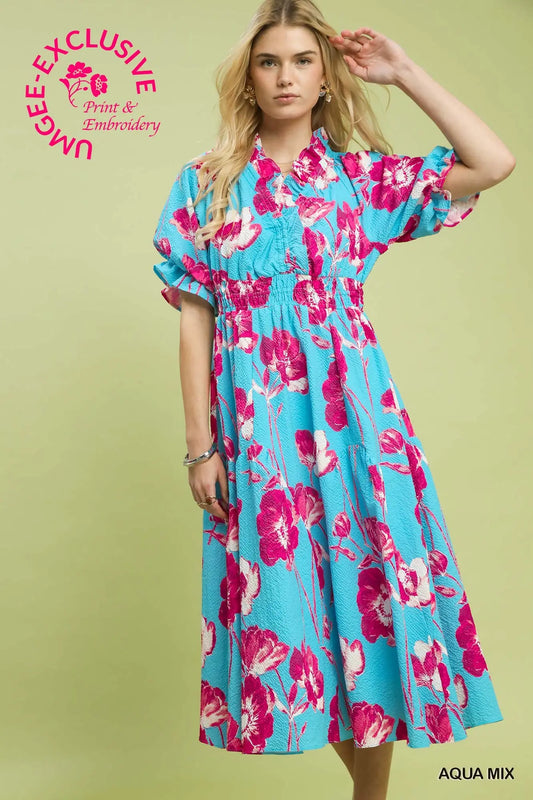 Aqua & Magenta Dress