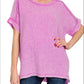 Mauve Raw Hem Top