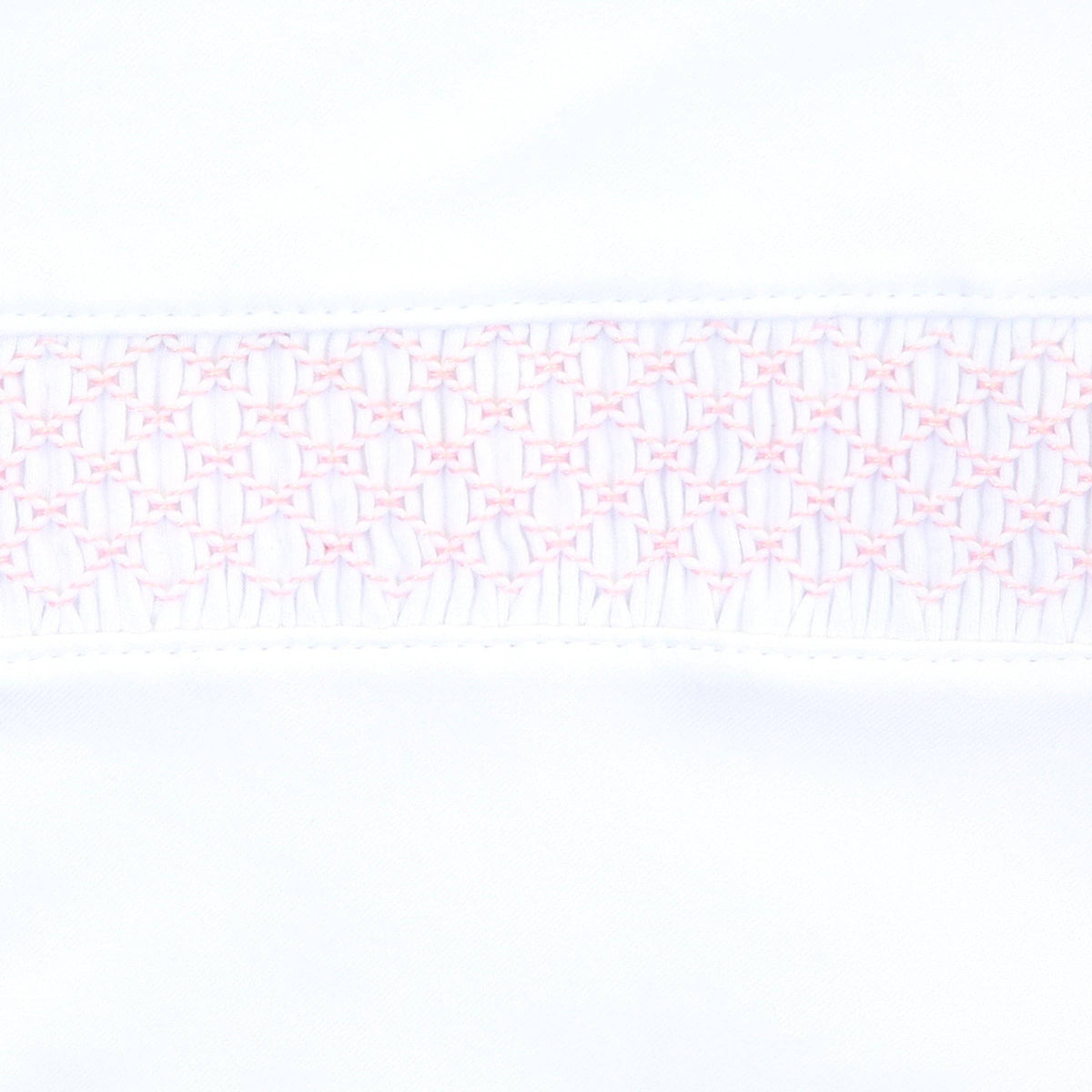 Solid Essentials White Pink Smocked Gown