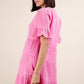 ND31579X-PLUS SIZE Mineral Washed Woven Mini Dress