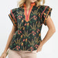 Black Floral Mixed Top