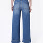 HIGH RISE DOUBLE CUFFED BAGGY WIDE JEANS