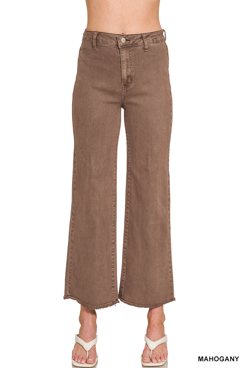 Acid Wash Frayed Jeans