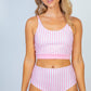 Pink And White Reversible Two Piece Swimsuit