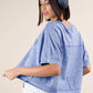 NT11429-Mineral Washed Oversized Crop Comfy Knit Top