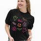 Neon Elements on Puff Sleeve Tee, Black