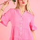 ND31579-Mineral Washed Baby Bell Sleeve Woven Mini Dress